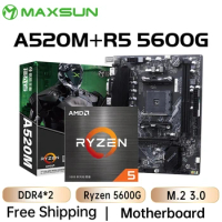 MAXSUN Gaming Motherboard Combo A520M CPU AMD Ryzen5 5600G [New but without cooler] Desktop PC Motherboards Set DDR4 M.2 SATAIII