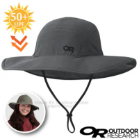 【美國 Outdoor Research】Equinox Sun Hat 超輕防曬抗UV透氣可調大盤帽(UPF 50+.透氣孔設計.附帽繩)/279909 炭灰
