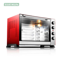 Household Mechanical Electric Oven Temperature Control Electric Oven Stainless Steel Black Crystal Panel 75L Electric Oven