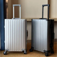All aluminum luggage aluminum magnesium alloy travel case aluminum frame high-end pull rod case universal wheel suitcase