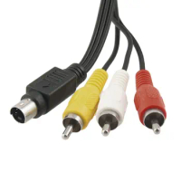 3 RCA Male to 4 Pin S-video Male Video Adapter Cable Cord 3rca NEW
