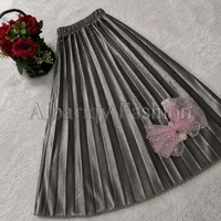 Rok Plisket Bludru Anak Premium Usia 2-5 Tahun khaki