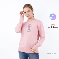 Aerostreet Crewneck Nice Flower Dusty Pink  Sweater Swetshirt 1E000