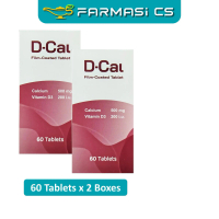 DCal (Calcium 500mg+Vitamin D3 200 i.u) 60s x 2 bottles (TWIN) EXP:02/2028 [ D cal Farmasi CS ]