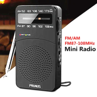Mini FM/AM FM87-108MHz Pocket Portable Radio Digital Tuning Radio receiver MP3 Music Player Radios or Outdoor Weather Broadcast