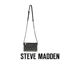 STEVE MADDEN-BDOLE-S 鑽面菱格紋斜背包-黑色