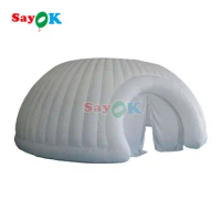 SAYOK 8x3.2mH Giant Inflatable Roofless Igloo Dome Tent Inflatable Igloo Panorama Tent for Events Party Wedding Show Decoration