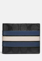 Coach COACH Men 3-In-1 Wallet In Signature Canvas With Varsity Strip