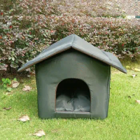 Oxford Outdoor Pet House Warm Fully Enclosed Travel Dog Kennel Removable Cabin Shape Waterproof Cat Nest Tent Outdoor