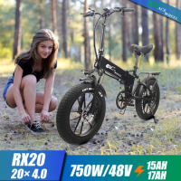 750W e-bike folding model RX20 strong power 750W 7 speeds off road mountain 20 inch ebike fat bike