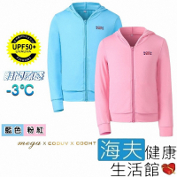 海夫健康生活館 MEGA COOUV 日本技術 兒童 冰感 防曬 輕透 科技外套 粉紅/藍_UV-411