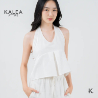 Tiffany Linen top Halter by Kalea Attire | Halter neck top | Linen top | backless halter neck | atas