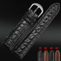 18mm 20mm 21mm 22mm New Mens Black Brown Alligator Leather Watch Strap Band Deployment Watch buckle