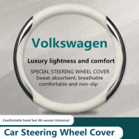 Car Steering Wheel Cover For Volkswagen VW POLO cc Tiguan Passat B5 B6 B7 Golf MK6 Jetta MK5 MK6 Anti Slip 37-38cm Accessories