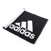 ADIDAS 運動毛巾-慢跑 路跑 游泳 戲水 浴巾 愛迪達 DH2860 黑白