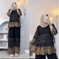 PROMO MURAH !!! (KIRIM HARI INI) “READY”RAFELLA ONSET CELANA WANITA REMPEL RAYON ADEM BUSUI JUMBO MO