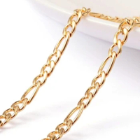 Gold Color Stainless Steel Link Figaro Chain for Pendant Necklace 5 cm Extender Chain Tail Tag DIY Jewelry Gift Neck Accessories