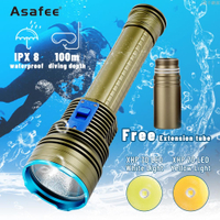 Asafee 5000LM X70 強大的超亮 XHP70.2 LED 潛水手電筒水肺白光 100M 水下潛水使用 26