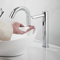 銅水龍頭式全自動智能感應皂液器酒店衛生間泡沫洗手液機加高商用