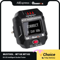 MUSTOOL MT10S/MT10 Socket Outlet Tester Intelligent Detection Display Voltage Frequency RCD Tester - EU US Plug