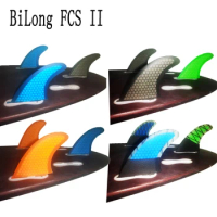 BiLong FCS II Surfboard Fins Tri Fin Thruster Multi Size Small Center Fiberglass Honeycomb Quilhas Surf Fin Wakeboard Skimboard