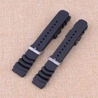 20MM/22MM Black Rubber Sport Watch Band Strap Fit for Seiko Diver Scuba