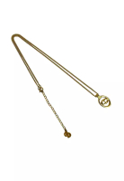 Dior 二手迪奧鍍金CD標誌吊墜項鍊