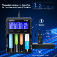 XTAR VX4 18650 battery charger Visible Mixer Rechargeable AAA/AA Li-ion /Ni-MH /LiFePO4 Battery 20W 