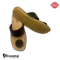 Sandal Tarumpah Citak Model Noslip Tipis Jamur Pria Warna Hitam Coklat Tan Putih Ukuran 38-43 Anti L