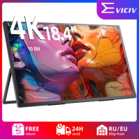 EVICIV 18.4 inch 4K LCD Computer Monitor 10 Bit IPS HDR FreeSync Portable Gaming Display USB C HDMI Second Screen for Laptop Mac