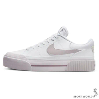 Nike 休閒鞋 女鞋 皮革 厚底 增高 Court Legacy 灰紫 DM7590-105