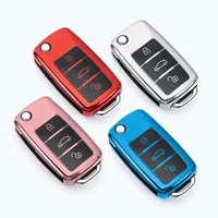 Car Key Case Cover TPU Shatter-resistant Waterproof for VW Volkswagen Polo Tiguan Passat B5 B6 B7 Golf 4 5 6 MK6 Jetta Lavida