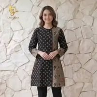 LANGITJUA BATIK SOLO | TUNIK GANTARI 02 JUMBO | ATASAN TUNIK BATIK BAJU KERJA Size XXXL Untari 2