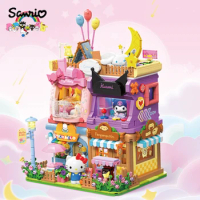 Sanrio building block mysterious room series Hello Kitty figure Kuromi children's toy mymelody birthday gift Pochacco model