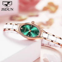 JSDUN 8842 Fashion Ceramic Strap Watch For Women Quartz Waterproof Women Wristwatch