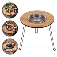 Folding Tea Boiling Stove Barbecue Round Table Stove Portable Camping BBQ Charcoal Grill With Storage Bag Fortable Burner