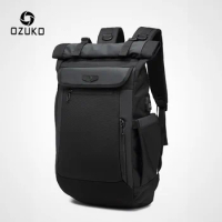 OZUKO Men Backpack Fashion Schoolbag for teenager Male 15.6 inch Laptop Backpacks Water Repellent Oxford Travel Bag USB Mochila
