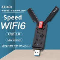 USB Wifi 6 Adapter 1800Mbps Wi Fi Antenna Dongle 802.11ax Dual Band 2.4G 5Ghz Wi-Fi 6 Network Card for Window10/11