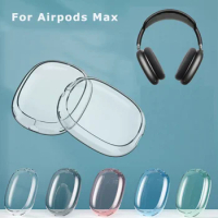 2pcs/set Soft Anti-Scratch Transparent Cover For AirPods Max TPU Wireless Shockproof Headphones Case Protective Sleeve Protector