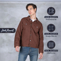 เสื้อแจ๊คเก็ตผู้ชาย ทรงเข้ารูป Jack Russel Handwerk JK-122 Slim Fit Khaki / Brown Navy