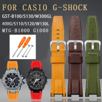For G-SHOCK series watch MTG-B1000/G1000 GST-S100/W300/410/S110 leather nylon canvas watch strap watchband accessories