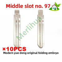 10PCS Car key blank [Center Slot 97] – brass retrofit folding blade for Hyundai Elantra (HD/Yuedong)