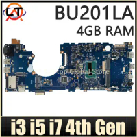 BU201LA Notebook Mainboard For ASUS PRO ADVANCED BU201 BU201L Laptop Motherboard i3 i5 i7 4th Gen CPU 4GB RAM DDR3L TEST OK