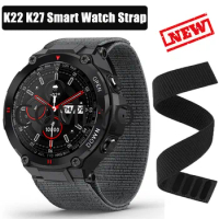 For LEMFO K22 Pro K52 K27 K37 K56 C20 PRO DM50 LEM16 C22 Smart Watch Strap Nylon Watch Band Hook&amp;Look Qucik fit Belt