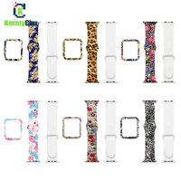 Silicone Watch Band+Case Sets for Apple Watch 40mm 44mm 38mm 42mm For Iwatch Series 5/4/3/2/1 Leopard Printed Strap Wristband