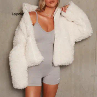 Winter Teddy Coat Women Faux Fur Coat Teddy Bear Jacket Thick Warm Fake Fleece Fluffy Jackets Overcoat Manteau Femme