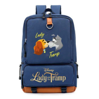 Disney Lady and the Tramp Backpack Boys Girls Travel Shoulder Backpack Men Women Large Capacity Daily Bookbag School Bag Mochila