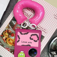 Rose Red Wristband Ring Bracelet Phone Case For VIVO X Flip XFlip Cute Cookie Protective Cover