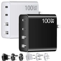 100W Gan Charger 4ports PD 100W Fast Charging USB Wall Charger USB Type c Chargers For Iphone 13 14 Ipad Samsung htc lg