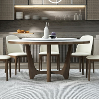 實木 圓形 餐桌 椅組合 簡約現代圓桌 北歐小戶型 家用 飯桌